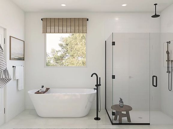 Primary bath with freestanding tub