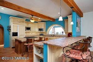 Kitchen with 2 granite breakfast bars