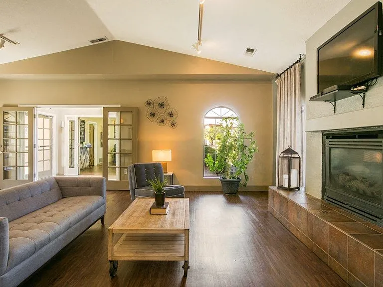 Relax and enjoy the fireplace in the clubhouse