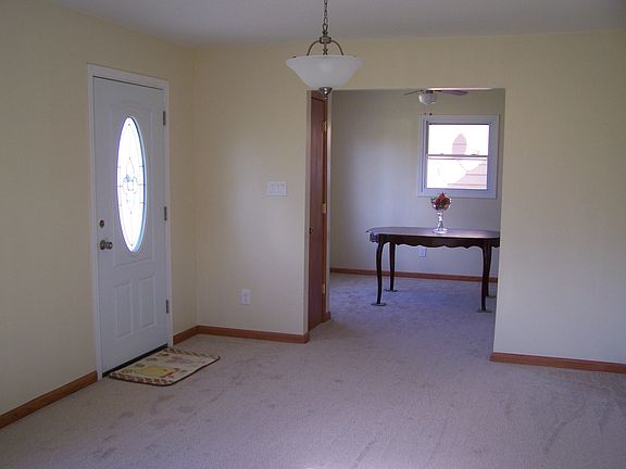 Living-dining room combo makes entertaining easy.