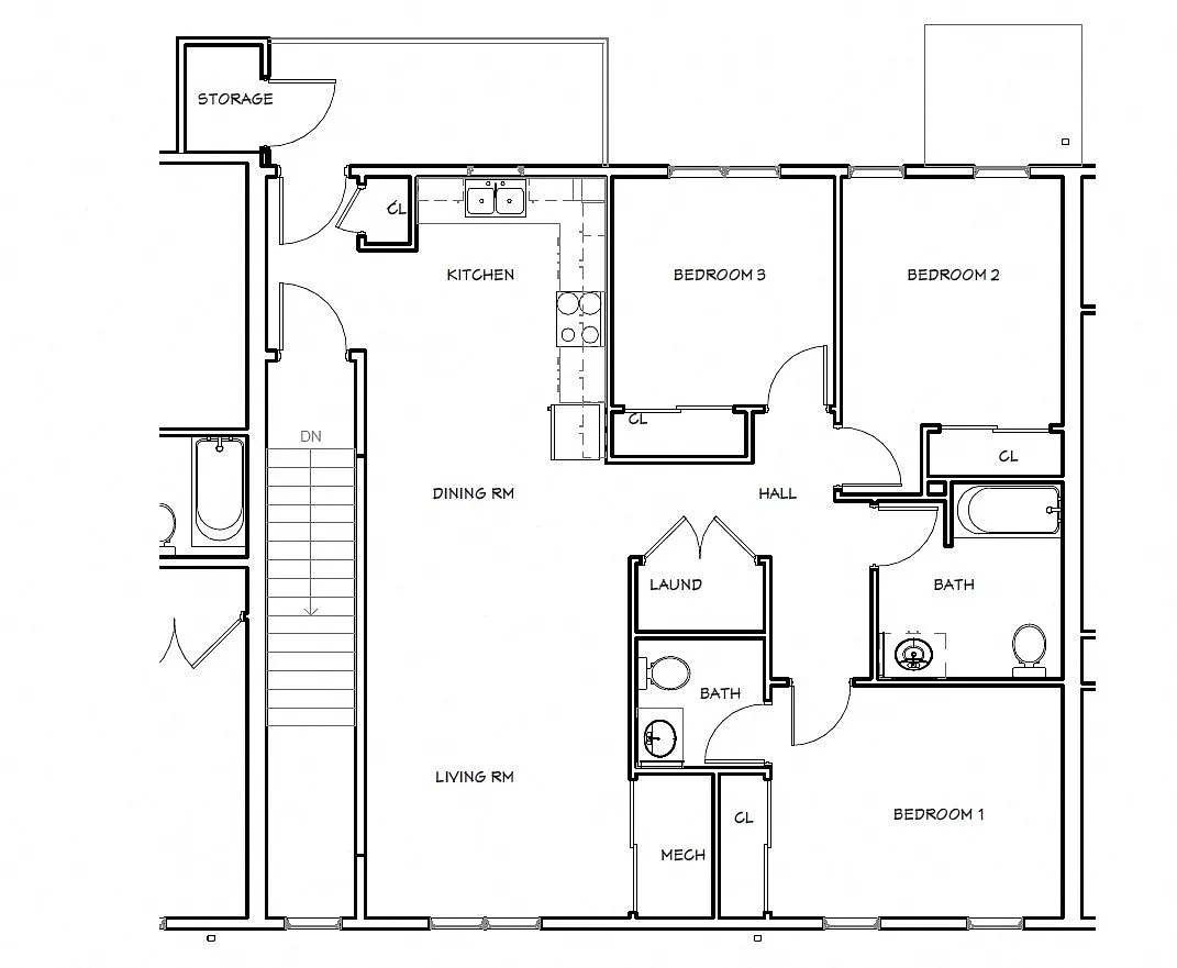 Floor plan 3 Bedroom Unit
