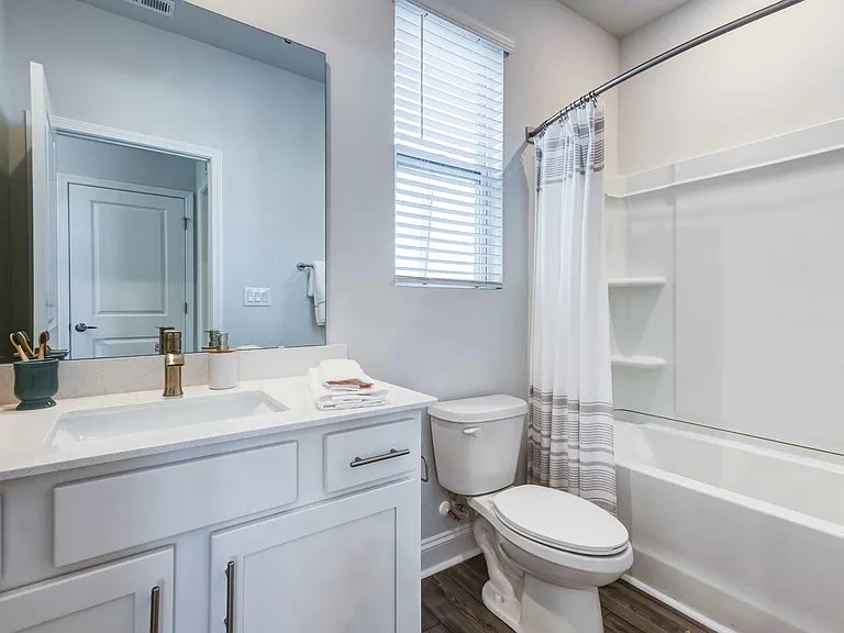 Discover serenity in bathrooms adorned with spa-like soaking tubs at Amavi Sherrills Ford.