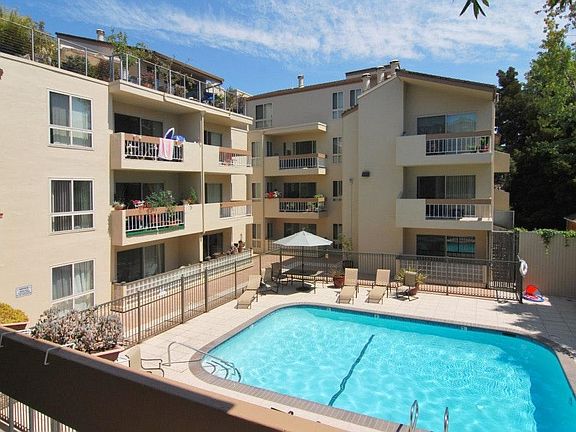 View of pool from balcony