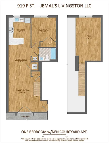 Floor plan 1 Bedroom/Den