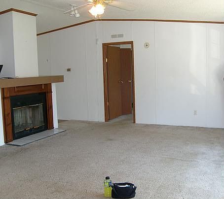 Great room with wood burning fireplace