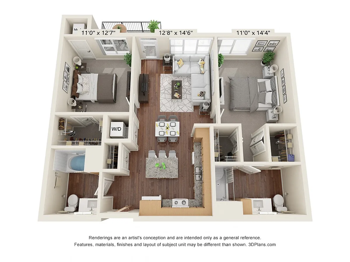 Floor plan Two Bedroom - A-1