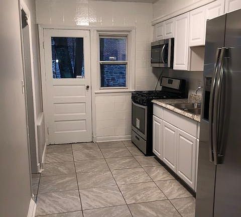 Kitchen with stainless steel appliances