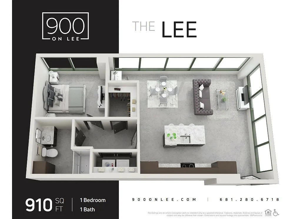 Floor plan 1BR 1BA