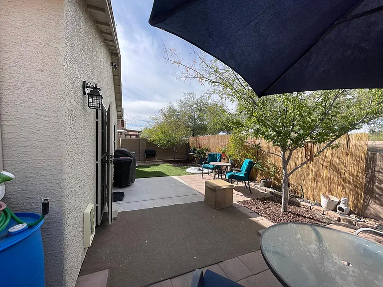 Backyard just big enough for small pets and low maintenance