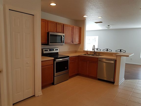 Kitchen with new fingerprint-resistant stainless-steel appliances