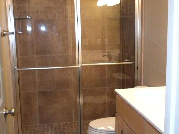 Tiled shower and floor