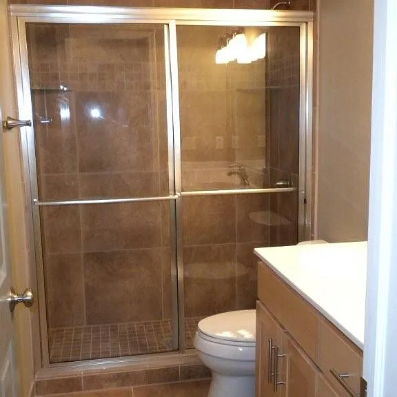 Tiled shower and floor