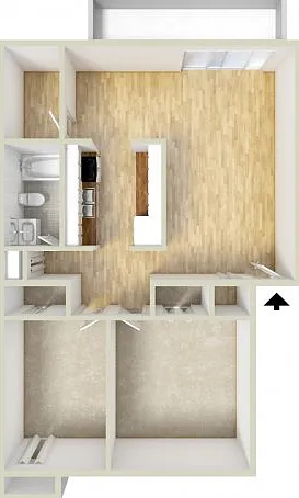 Two bedroom end floor plan Two bedroom end floor plan