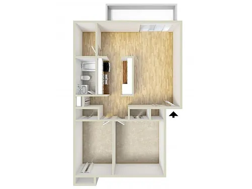 Floor plan 2 Bedroom End