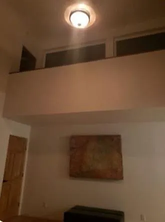 Looking up to the catwalk from the Living Room