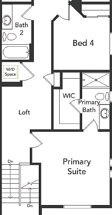 A view of the layout of the second floor