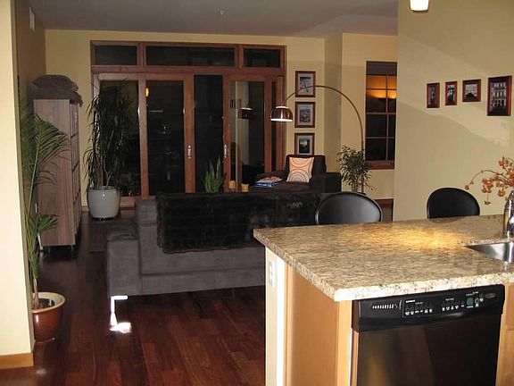Living area perspective from the kitchen