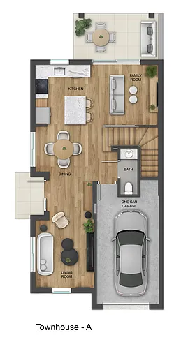 Floor plan C1 - 3 Bed Townhouse - NEW BUILD