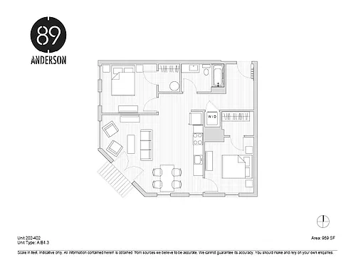 Floor plan 89 Anderson 2BD Plan C