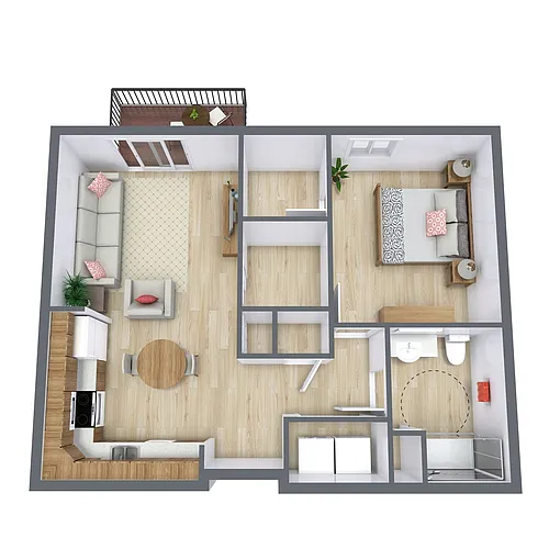 Floor plan One Bedroom 11B