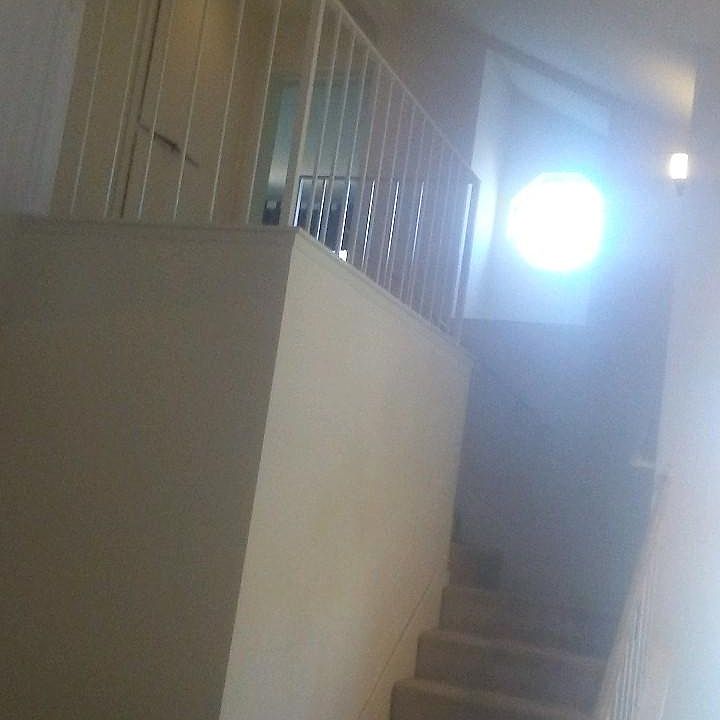 Carpeted stairway leading to both upstairs bedrooms, each with seperate bathroom.