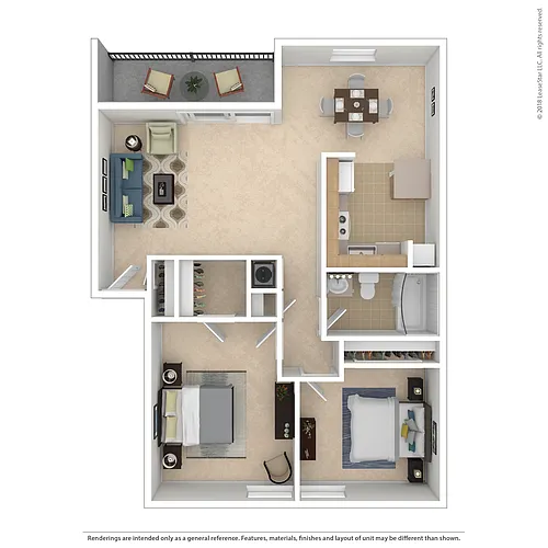 Floor plan 2 Bed 1 Bath