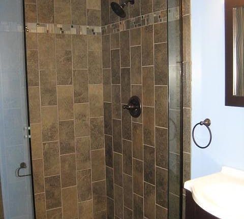 Glass and tile shower