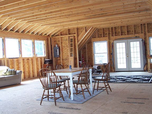 Unfinished open loft upstairs