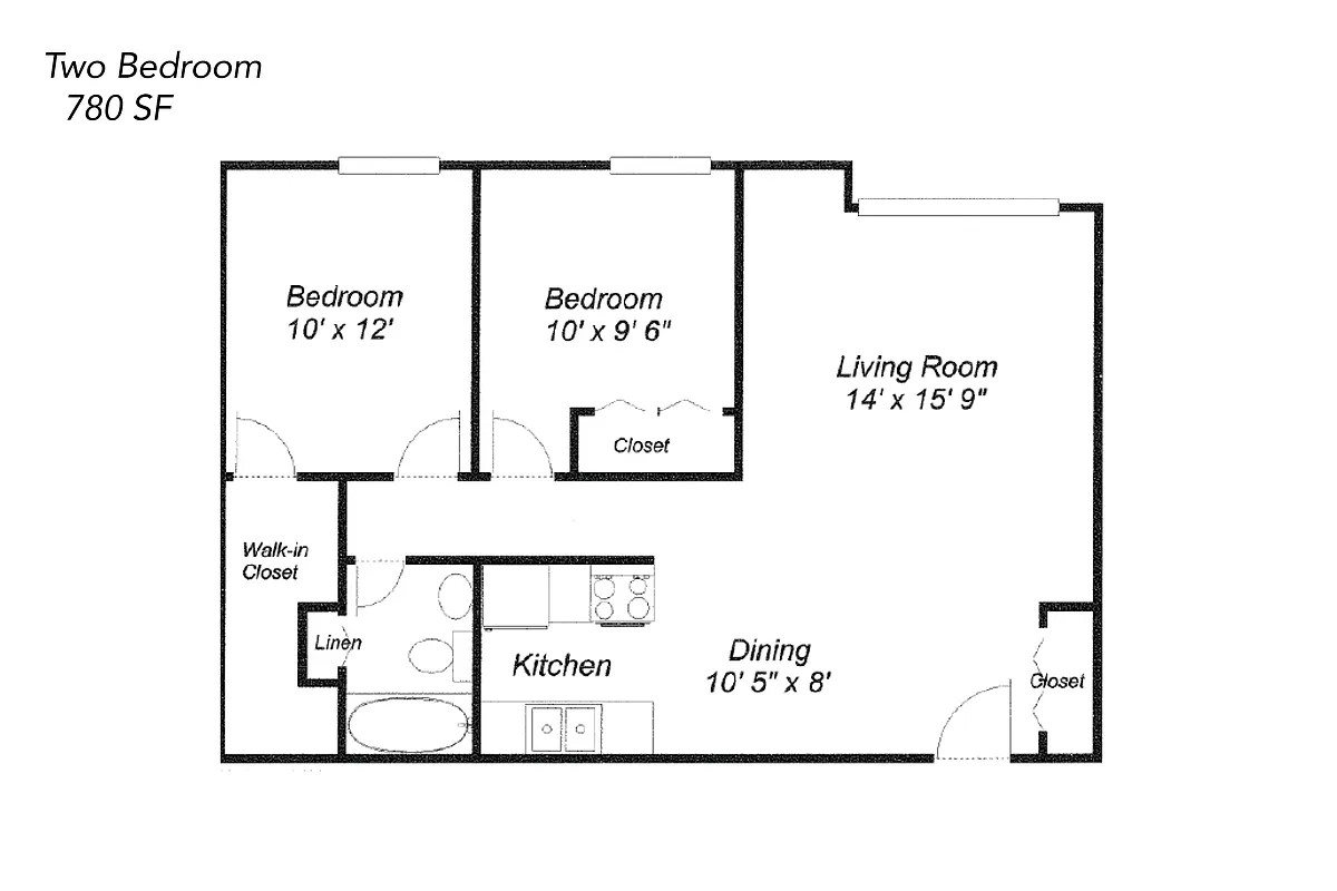 Floor plan Two Bedroom - Income Based