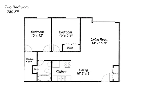 Floor plan Two Bedroom - Income Based