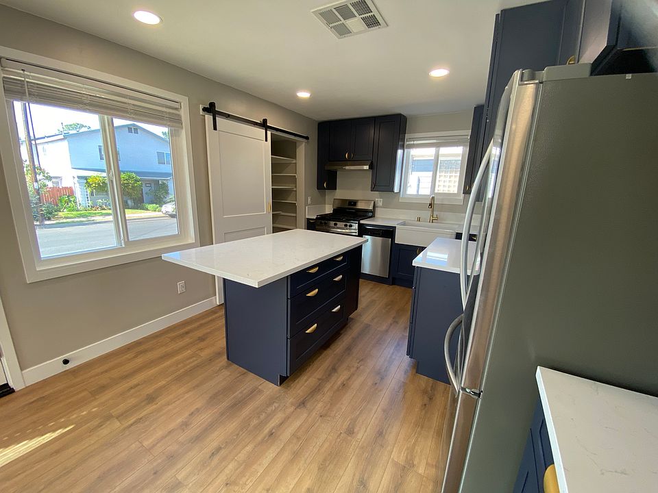 Kitchen, pantry and island