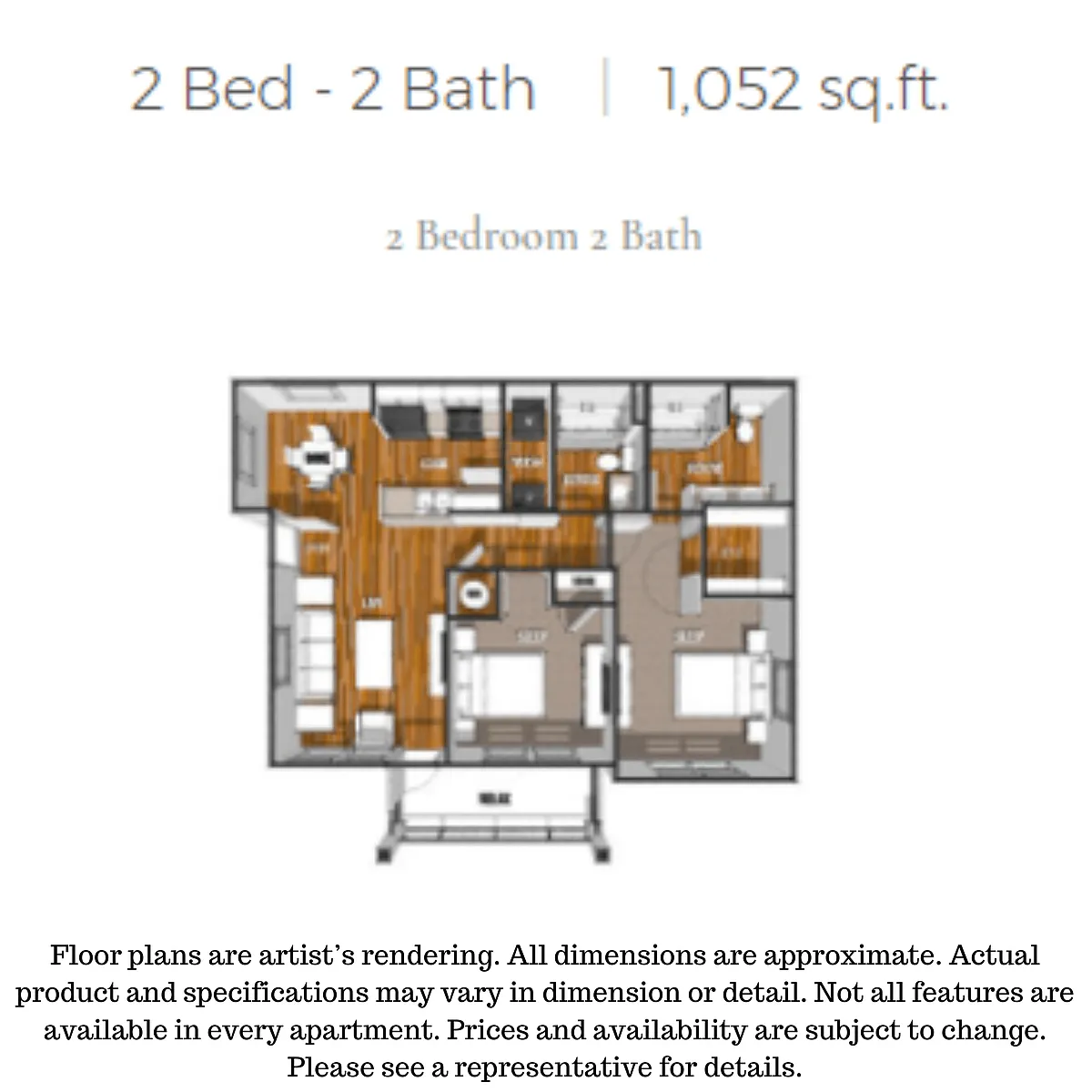Floor plan 2 Bedroom 2 Bath