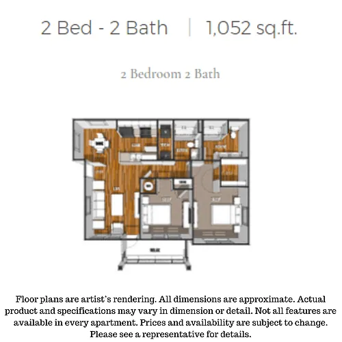 Floor plan 2 Bedroom 2 Bath