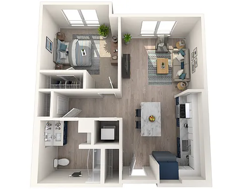 Floor plan One Bed One Bath