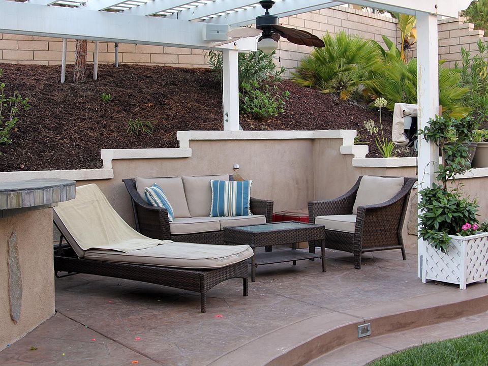Outdoor living area or can be set with a dining table.