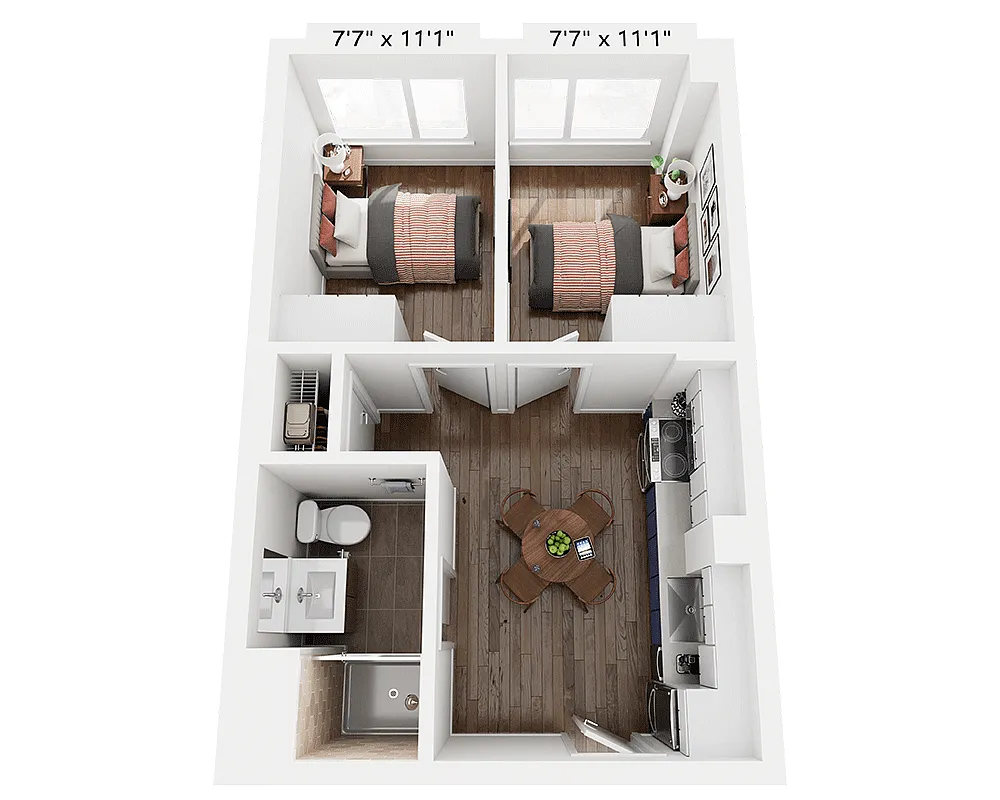 Floor plan Two Bedroom B1A