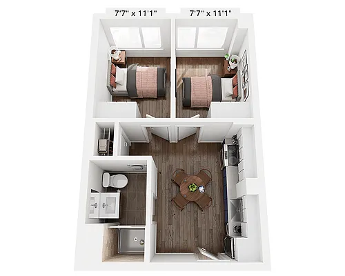 Floor plan Two Bedroom B1A
