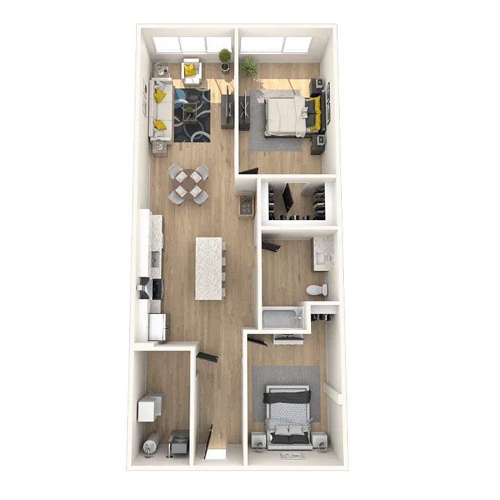 Floor plan 2 Bedroom, 1 Bathroom