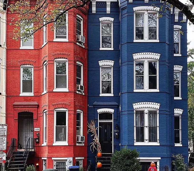We are the blue house on the corner. The outside of the house was once the cover photo for Conde Naste Travlers DC webpage.