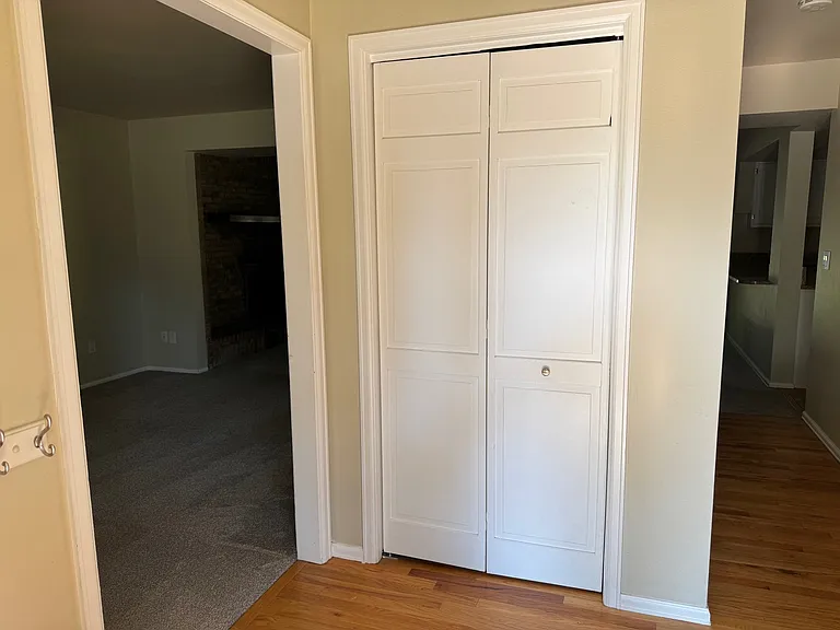 Coat closet in the front entry