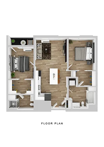 Floor plan Broadrock - 2 Bed B1 Small Balcony