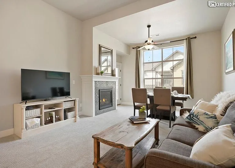 Modern rustic furnishings throughout for "ski home" feeling!