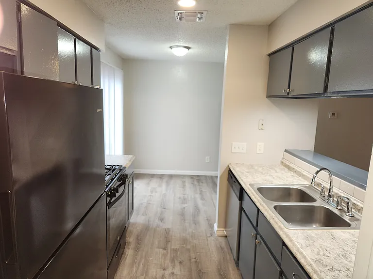 2 bed duplex kitchen view to dining area