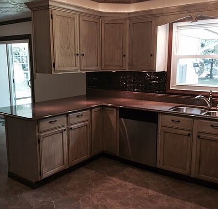 Cabinets with lightining underneath