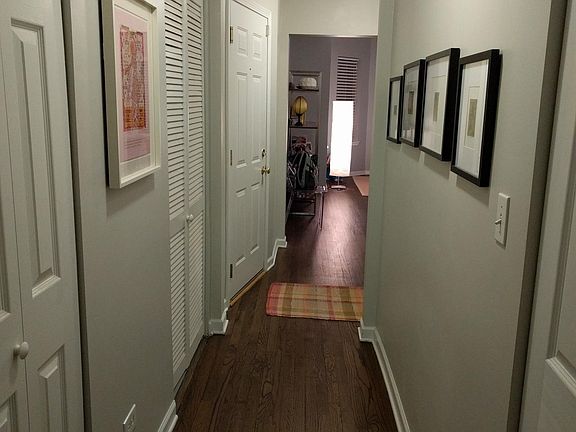 hallway with storage