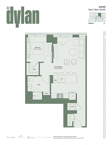 Floor plan Tier 05 - 1bed/1bath