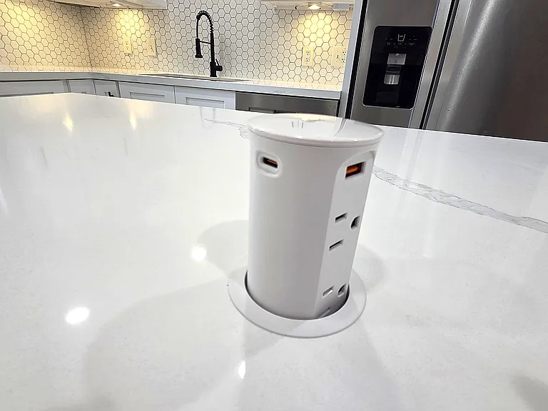 Convenient USB outlet in kitchen island