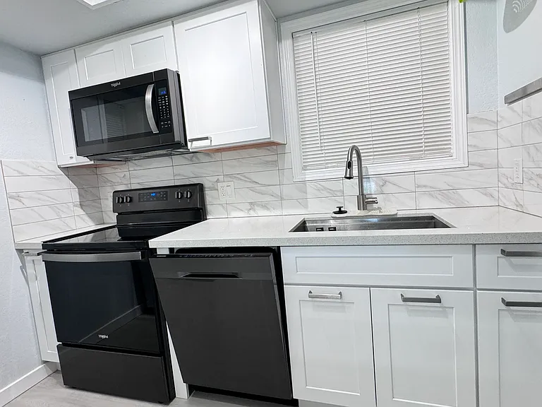 Recently remodeled kitchen, with new stainless steel, Whirlpool and Samsung appliances