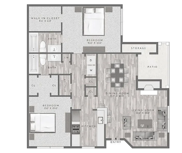 Floor plan B1 - 2X2