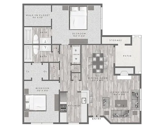 Floor plan B1 - 2X2